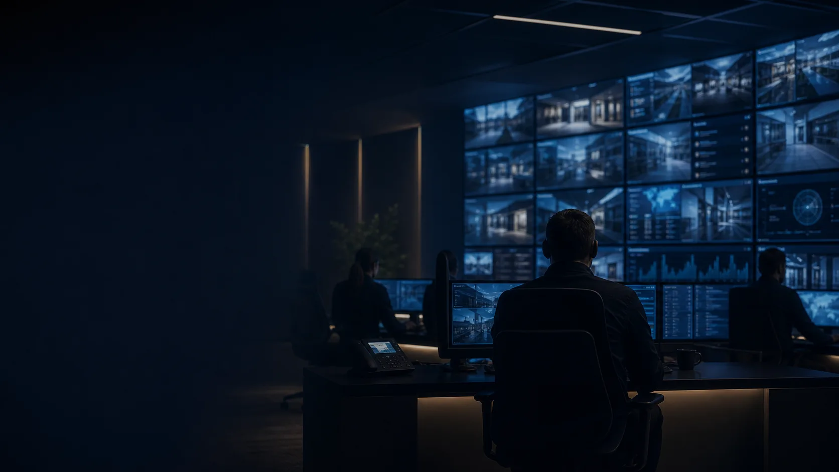 Overwatch security monitoring team in a control centre